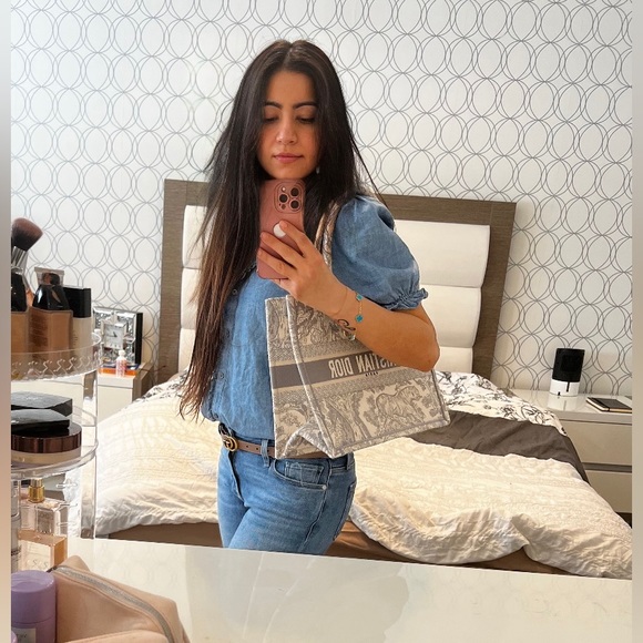 Dior Toile de Jouy Book tote gray medium - Picture 5 of 6